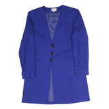 ALOUETTE PARIS Womens Blue Button Jacket S Polyester Blend Plain Elegant