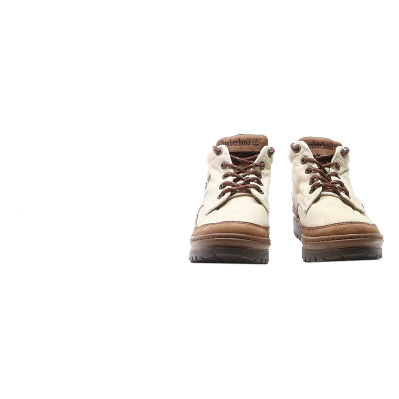 TIMBERLAND Lace-Up Boots Cream Synthetic Womens UK 5.5