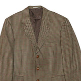 FREY Mens Brown & Beige Checked Wool Blend Blazer Jacket M Woven Classic