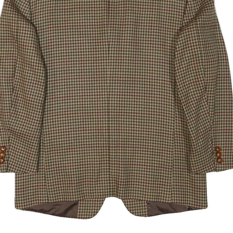 FREY Mens Brown & Beige Checked Wool Blend Blazer Jacket M Woven Classic
