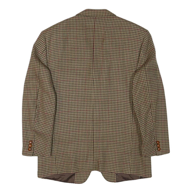 FREY Mens Brown & Beige Checked Wool Blend Blazer Jacket M Woven Classic