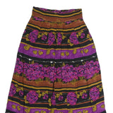 ESSAY Womens Purple Brown Floral Print Cotton Blend Midi Skirt M Stylish