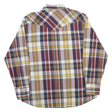 WRANGLER Mens White & Yellow Plaid Shirt M Classic Cotton Blend Long Sleeve