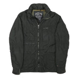 TOMMY HILFIGER Mens Black Hilfiger Denim Jacket M Polyester Blend Zip Casual