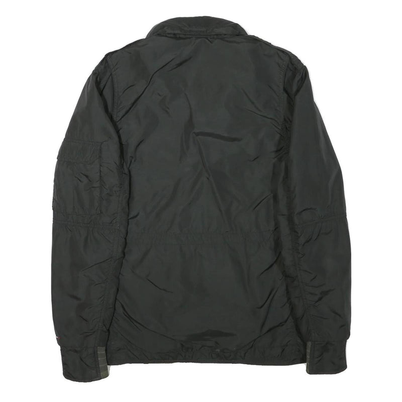 TOMMY HILFIGER Mens Black Hilfiger Denim Jacket M Polyester Blend Zip Casual