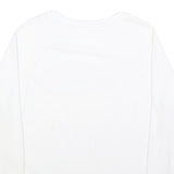 LEVI'S Womens White Cotton Blend Crew Neck Sweatshirt L Logo Print Casual