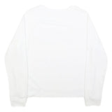 LEVI'S Womens White Cotton Blend Crew Neck Sweatshirt L Logo Print Casual