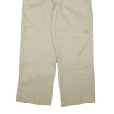 DICKIES Mens Cotton Blend Beige Loose Fit Straight Trousers W36 L30 Workwear