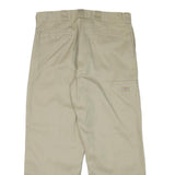 DICKIES Mens Cotton Blend Beige Loose Fit Straight Trousers W36 L30 Workwear