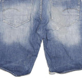G-STAR Mens Denim Blue Casual Slim Shorts XL W32 Distressed Fade