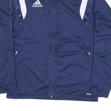 ADIDAS Mens Blue & White Zip Polyester Blend Jacket S Sports Track Top
