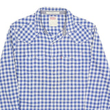 LEVI'S Mens Blue & White Checked Shirt M Western Style Button Long Sleeve