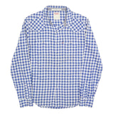 LEVI'S Mens Blue & White Checked Shirt M Western Style Button Long Sleeve