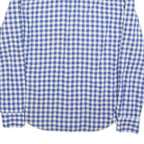 LEVI'S Mens Blue & White Checked Shirt M Western Style Button Long Sleeve