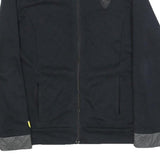 PUMA Womens Black Jacket UK 14 Cotton Blend Zip Plain Lightweight Casual