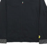 PUMA Womens Black Jacket UK 14 Cotton Blend Zip Plain Lightweight Casual