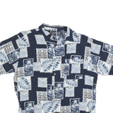 PURITAN Mens Blue & White Pattern Cotton Blend Shirt L Hawaiian Casual
