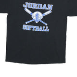 GILDAN Mens Black Jordan Softball Graphic T-Shirt L Short Sleeve Crew Neck