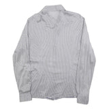 LAVIN Mens White & Navy Patterned Shirt M Smart Casual Long Sleeve Fashion