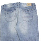 BCP Mens Blue Denim Casual Shorts 2XL W42 Cotton Blend Relaxed Fit