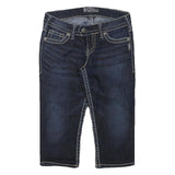 SILVER Womens Shorts Blue Denim XS W26 Casual Cotton Blend Stylish