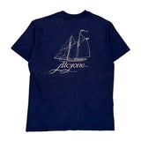 Alcyone Hanes Single Stitch T-Shirt - Large Navy Cotton
