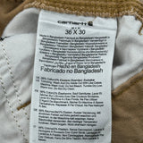 Carhartt Double Knee Carpenter Trousers - 36W 30L Brown Cotton