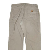 CARHARTT Mens Cotton Blend Relaxed Beige Workwear Trousers W36 L32