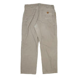 CARHARTT Mens Cotton Blend Relaxed Beige Workwear Trousers W36 L32