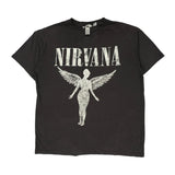 H&M Band T-Shirt - Medium Black Cotton