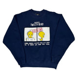 Tweety Bird Graphic Warner Bros Cartoon Sweatshirt - Large Blue Cotton