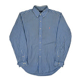 Ralph Lauren Striped Shirt - Large Blue Cotton
