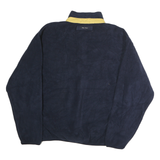 NAUTICA Mens Navy & Yellow Patterned Jumper 1/4 Zip Polyester XL Casual Pullover