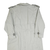 EB COMPANY Mens Cream Classic Trench Jacket L Cotton Blend Double Breasted