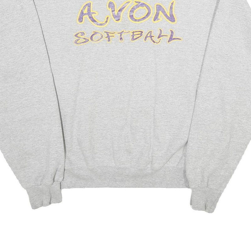 CHAMPION Mens Grey Avon Softball Crew Neck M Cotton Blend Sweatshirt