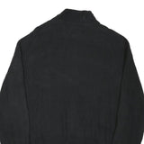 TOMMY HILFIGER Mens Black Heavy Knit Zip Up Jumper Crew Neck XL Cotton Blend