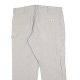 CARHARTT Mens Regular Fit Beige Cotton Blend Straight Leg Trousers W38 L30