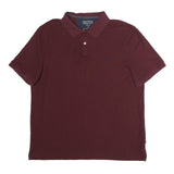 NAUTICA Mens Maroon XL Cotton Short Sleeve Classic Polo Shirt Performance Deck