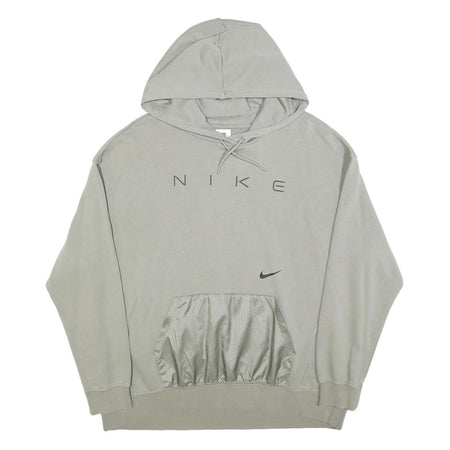 NIKE Womens Grey Hoodie M Cotton Blend Casual Pullover Sweatshirt