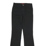DICKIES Womens Black Cotton Slim Flared Trousers W25 L31 Classic Workwear