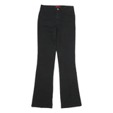 DICKIES Womens Black Cotton Slim Flared Trousers W25 L31 Classic Workwear