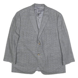 LAUREN RALPH LAUREN Mens Grey Silk Blend Button Jacket L Woven Checked Pattern