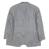 LAUREN RALPH LAUREN Mens Grey Silk Blend Button Jacket L Woven Checked Pattern