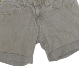 LOIS Womens Shorts Grey Casual M W30 Cotton Blend Check Pattern Rolled Hem