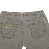 LOIS Womens Shorts Grey Casual M W30 Cotton Blend Check Pattern Rolled Hem
