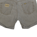 LOIS Womens Shorts Grey Casual M W30 Cotton Blend Check Pattern Rolled Hem