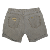 LOIS Womens Shorts Grey Casual M W30 Cotton Blend Check Pattern Rolled Hem