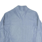 Womens Blue Polyester Blend Zip Jacket XL Plain Floral Embroidered Casual