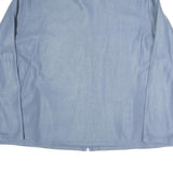 Womens Blue Polyester Blend Zip Jacket XL Plain Floral Embroidered Casual