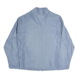 Womens Blue Polyester Blend Zip Jacket XL Plain Floral Embroidered Casual